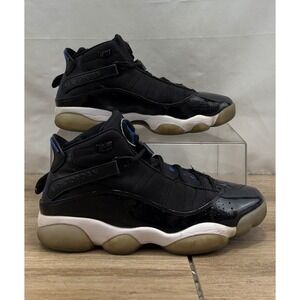 Air Jordan 6 Rings Men's Basketball Shoes Black Blue Size 10.5